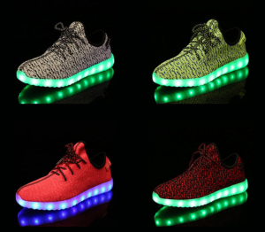 2016 dropshiping unisex LED shoes breathable mesh running flashing LED shoes wholesales unisex LED sneakers