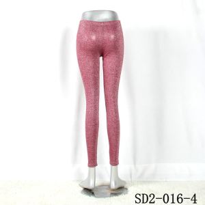 Rose-red Bright Sliver Knit Fashion Slim Leggings