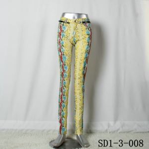 Women Fashion Sexy Woven Printing Of Tall Waist Skinny Leggings