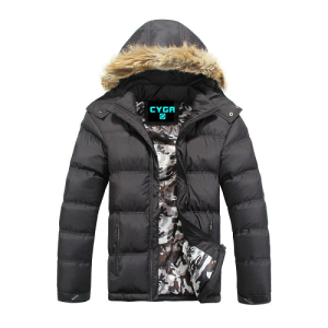 Men's Waterproof Skiing Goose Down Jacket With Removable Fur