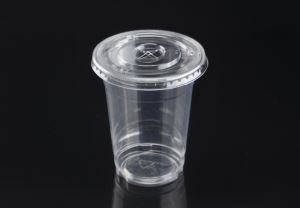 12oz/375ml PET Clear disposable cups with dome lid/flat lid for juice, 90*57*110mm
