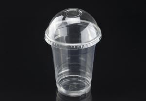 16oz/500ml PET Clear disposable cups with dome lid/flat lid for juice, 100*63*122mm
