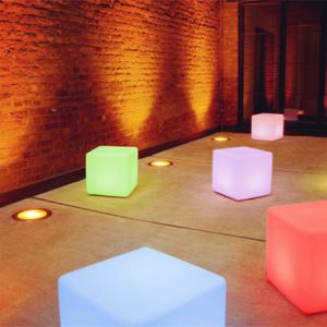30CM Garden Lighted RGB LED Cube Seat Chair