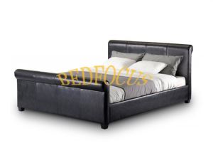 Top Quality Modern Black Platform PU Divan Leather Bed Bed-P-100