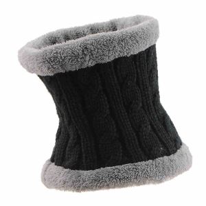Men Knit Loop With Faux Fur Fluffy Interior Neck Warmer