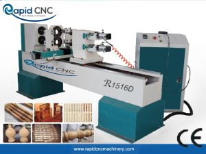 CNC wood lathe with Two Spindles Two Cutters  R1516D