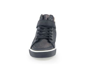 Women's Casual Styles Black High Top Lace-up Shoes