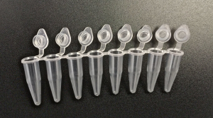 8 Strip PCR Tubes With Attached Caps