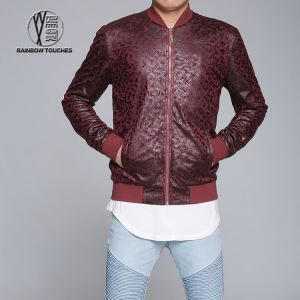 Polyester Zip Up Cool Jacket With Pattern for Men