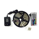 3528 RGB Strip Light, Waterproof 5m Roll, DC 12V Flexible 300 LED with Remote Controller