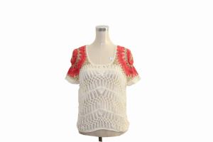 Summer Short Sleeve Hand Crocheted Sweater