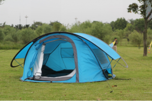 Outdoor Automatic Open Two Layer Rain- Proof Anti UV Ventilated Camping Tent With Glass Fiber Pole For 3-4 People