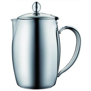 1.2 L Elegant Stainless Steel Coffee Pot, Double Wall Tea Coffee Pot, Double Wall Cafetiere