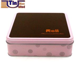 Middle Square Customize Design Chocolate Candy Cookie Storage Tin Box