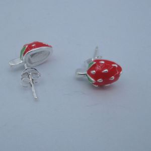 Red Small Strawberry Stud Earrings SSE045