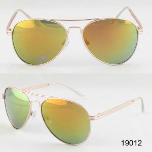 Hot Selling Sunglasses with Metal Frame and Mirror-coated Lens 