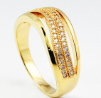 Exquisite Gold Plating CZ Wedding Bridal Ring