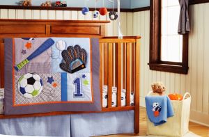 Sports Collection Baby Boy Crib Cot Bedding Set With Bumper, Fitted Sheet, Bedskirt Etc