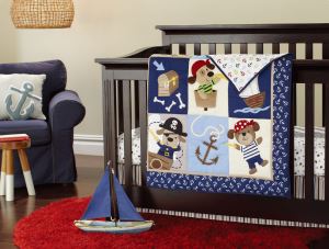 Pirates Of The Caribbean Theme Baby Boy Crib Bedding Set
