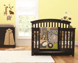 Made In China Factory Price Indoor Print Quilted Baby Crib Bumper Bedding Set
