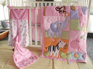 Low Price Animal Design Cotton Baby Girl Crib Duvet Cover Set