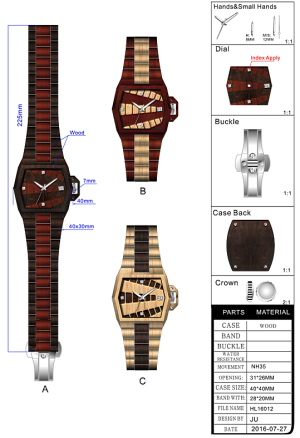 Wooden watch design