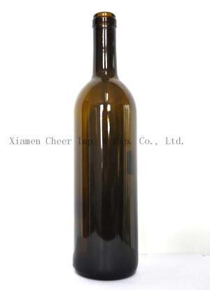 750ml Antique Green Glass Bordeaux Brown Wine Bottles (PT750-0005AG)