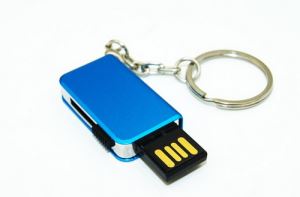 Sliding Metal USB Flash Drives With Keychains