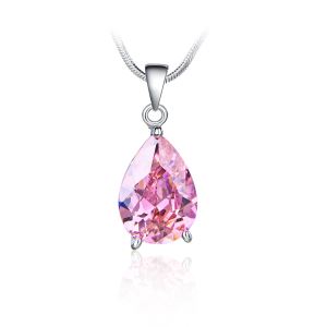 High polishing White Gold Plated Luxury CZ Pendant Necklace For Gift DH02-P