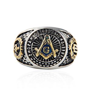 Direct manufacturers titanium Masonic Ring Rings Stainless Steel Men's jewelry wholesale trade