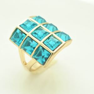 Hot Selling Stainless Steel Crystal Gemstone Gold Diamond Ring for Man and Women RN2479