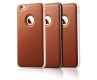 iPhone 6 Plus Aluminum Frame Genuine Leather Back Cover Push And Pull Phone Case