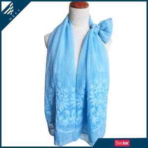 Blue Embroidered Scarf