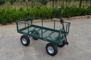 Manufacturing 500kgs Capacity Steel Utility Garden Mesh Cart/Hand Trailer Cart (tc1859)