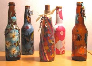 Decorated Beer Glass Bottle