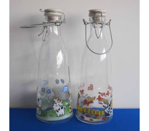 Decorated Food Glass Bottle