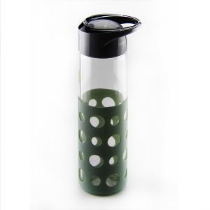 510ML Most Popular With Silicone Sleeve Borosilicate Glass Water Bottle With Lid Manufacturer Water Bottle