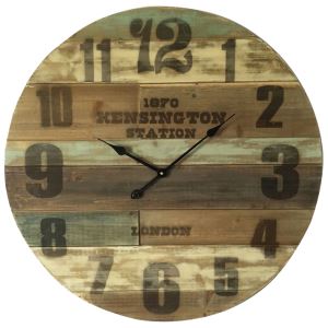 Large Vintage Round Wooden Kitchen Wall Clocks