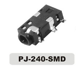 2.5mm 5 Pole SMT 7 Pin Audio Jack
