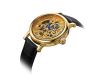 Custom 18K Gold Cuff Leather Transparent Tourbillon Watch