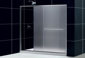Shower Sliding Doors Frosted Tempered Glass For Bathroom