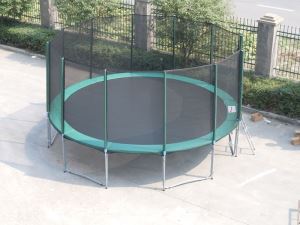 high quality 16ft 6 foothold cama elastica jump trampoline with stairs
