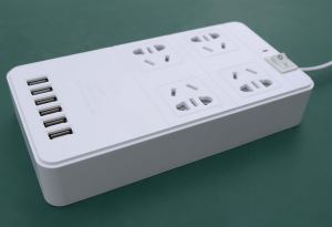Surge Protector Power Strip with 4 Outlet 6 USB Charging Multi-port Extension Socket for Home