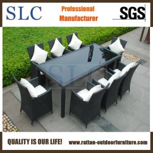 9 Piece Outdoor Dining Table Set with Glass Top