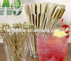 High Quality Natural Round Clean Wooden Bamboo Looped Sticks For Fruit