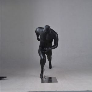 Headless Black Running Sports Male Mannequin