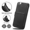 Black Leather Wallet Phone Case for iPhone 6 with Card Holder Cell Phone Wallet for Men