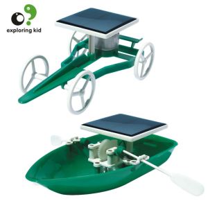 Solar Car And Boat Green Energy For Assembling Toys For Children ABS