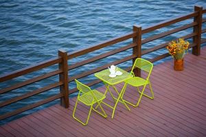 Steel Mesh Folding Outdoor Table and Chairs Patio Furniture Yellow
