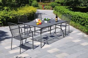 Steel Folding Outdoor Square Table and Chairs Patio Furniture
